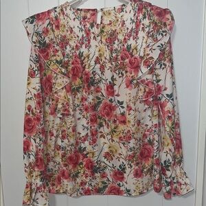 Chic Floral Ruffle Blouse